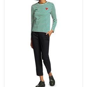 Comme de garçons PLAY classic stripe - Green Stripe - Size Medium